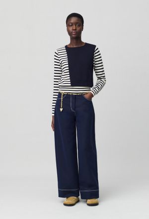 Claudie Pierlot Pull court marini&egrave;re rabat uni