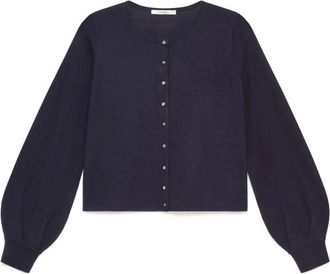 Maliparmi Nieuwe Merinos Blend Cardigan - Dames - Vesten - Blauw - S - Wol - Truien & Vesten