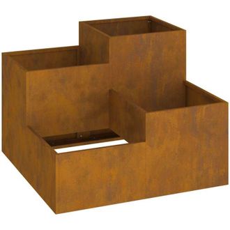 vidaXL Maceta Para Jard&iacute;n Oxidado 80 X 80 X 60 Cm Acero Oxidado Vidaxl