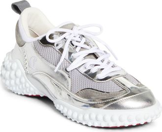 Christian Louboutin Mara Sneaker in Silver at Nordstrom, Size 10.5Us