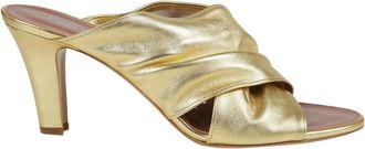 PARIS TEXAS Schoenen, Dames, Geel, 36 EU, Leer, Leren Open Teen Kegelhak Muiltjes