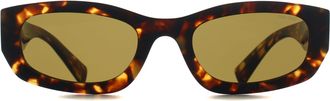 Miu Miu Oval Womens Havana Honey Dark Brown MUB04S - One Size