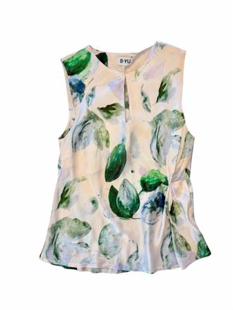 B.YU Womens Raso Fant Printed Top In Olive