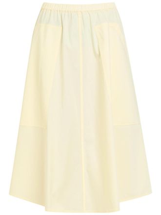Vince Cotton-poplin Midi Skirt - Yellow - S (UK8-10 / S)
