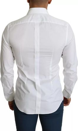 Dolce & Gabbana White Formal Tuxedo Dress GOLD Mens Shirt (Pre-Owned)