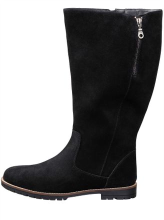 Sheego Weitschaftstiefel SHEEGO, Damen, Gr. 37, XXL-Schaft, schwarz, Leder, Veloursleder, Schuhe Weitschaftstiefel