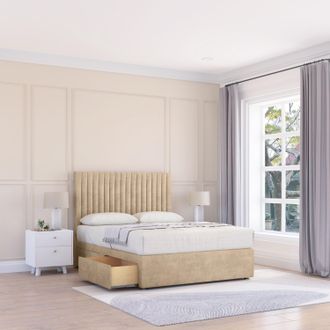Sloomy Manhattan Coniston Bed Set With No Drawers Mattress & 54 Headboard in Cream | Size: Small Single