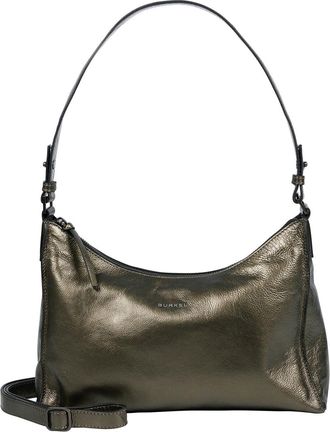 Burkely Leather Shoulder Bag Crossbody Bag Creased Crystal Hobo Bag Gun Metal Taupe