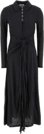 Ganni Maxi Dresses, female, Gray, Size: S Long Dress in Jersey
