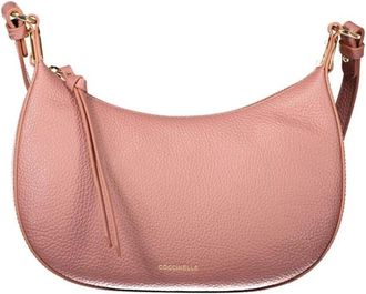 Coccinelle Schoudertas van generfd leer - Dames - Tassen - Roze - Maat: ONE Size Leer