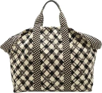 Chanel Pre-owned Gingham Check Canvas Tote Bag - Dames - Vintage Shopper - Veelkleurig - ONE Size - Leer - Vintage