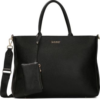 Kazar Ruime leren handtas met etui - Dames - Shoppers - Zwart - ONE Size - Leer - Tassen