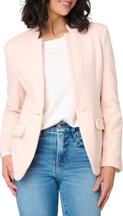 Gibsonlook Inverted Notch Collar Cotton Blend Knit Blazer in Pearl Blush at Nordstrom, Size X-Small