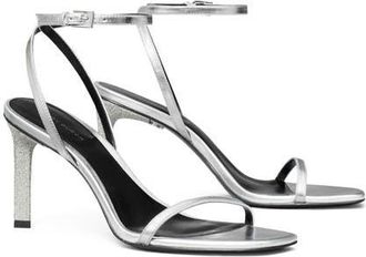 Tory Burch Pav&eacute; Heel Sandal in Silver at Nordstrom, Size 10.5