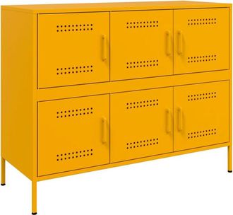 vidaXL vidaXL Sideboard Mustard Yellow 100.5x39x79 cm Steel