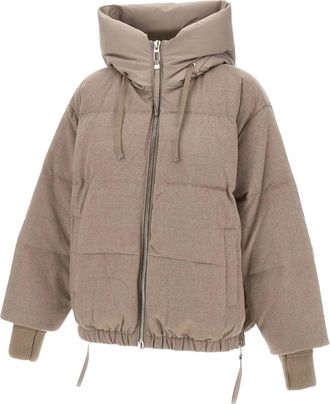 Duno drawstring-hooded padded jacket - Neutrals