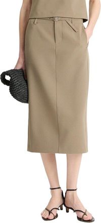 Vince Green Belted Pencil Skirt