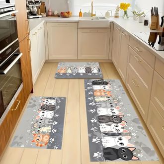OEM Dos Alfombras De Cocina Largas Y Lavables De Terciopelo, Ideales Para Cocinas, Pasillos, Lavaderos Y Salas De Estar. 40 X 120 Cm