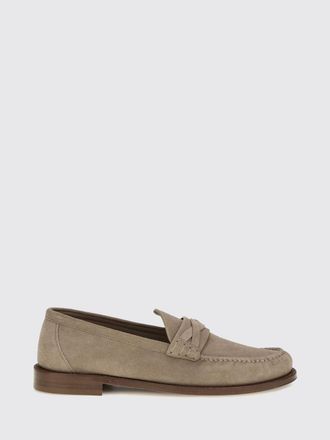 Brunello Cucinelli Suede Calfskin Penny Loafers