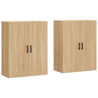 vidaXL Armario De Pared 2 Unidades Roble Sonoma 69,5x34x90 Cm Vidaxl