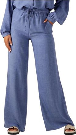 Ydence Ydence, Broeken, Dames, Blauw, M, Polyester, Wijde Blauwe Broek Marielle