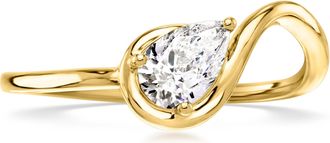 Ross-Simons Pear-Shaped Lab-Grown Diamond Ring in 18kt Gold Over Sterling
