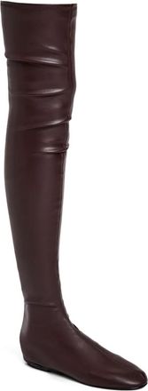 Proenza Schouler Tee over-the-knee boots - women - Polyurethane/Rubber - 37 - Brown
