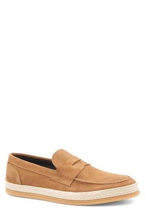 Bruno Magli Alfama Espadrille Penny Loafer in Cognac Suede at Nordstrom Rack, Size 9.5