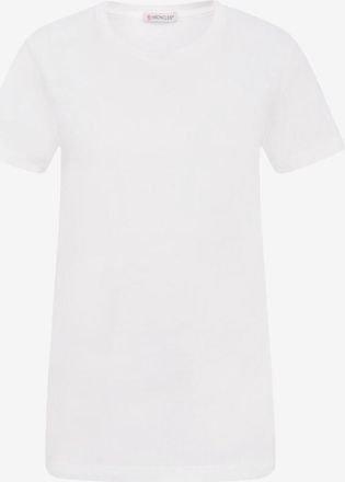 Moncler Rundhals-Kurzarm-T-Shirt aus Jersey Hahn