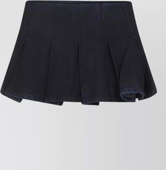 Diesel pleated denim mini shorts