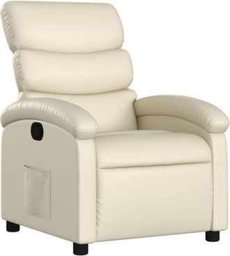 vidaXL vidaXL Poltrona reclinabile in similpelle color crema