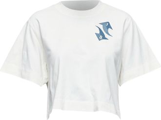 Off-white Off White Cotton Embroidered Logo Crop Tshirt