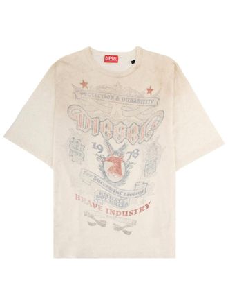 Diesel Beige Crew Neck T-Shirt