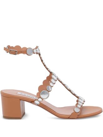 Aquazzura Afterglow leren sandalen met studs - Bruin