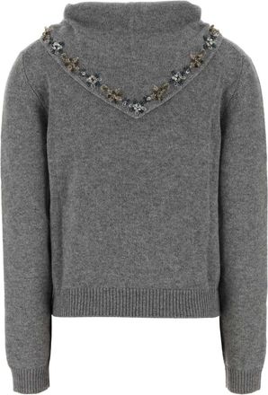 Prada Womens Grey Cashmere Sweater Grigio Exterior: Maglieria
