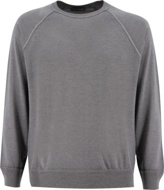 Drumohr Sweater in sweatshirt-stijl - Heren - Sweatshirts - Grijs - 3XL - Wol - Hoodies & sweatvesten