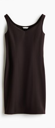 H&M Schulterfreies Jerseykleid - Brown