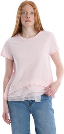 Wilt Boxy Short Sleeve Mixed Hem in Barely Pink at Nordstrom, Size Medium