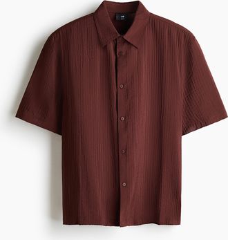 H&M Hemd in Relaxed Fit - Weinrot