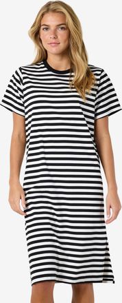 Noisy May Shirtkleid NOISY MAY NMEMBER S/S STRIPE MIDI DRESS JRS NOOS, Damen, Gr. XL, N-Gr, schwarz stripes:cloud dancer, Jersey, Obermaterial: 100% Baumwolle, 