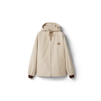Miu Miu Single-breasted Panama Cotton Caban Jacket, Woman, Limestone, Size 38