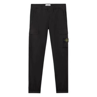 Stone Island Regular Tapered Cargo Trousers - male - Stone Island - Slim-fit Trousers - Black - W31 - Trousers