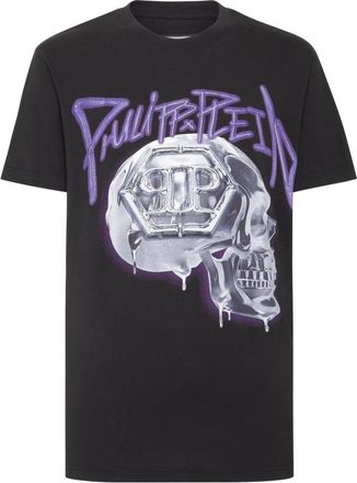 Philipp Plein T-shirt Round Neck SS Skull - Heren - T-shirts - Zwart - 3XL - Katoen - Tops