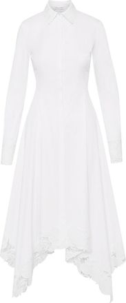 Oscar De La Renta Floral Guipure handkerchief dress - women - Cotton/Cotton/Elastane/Polyester - 0 - White