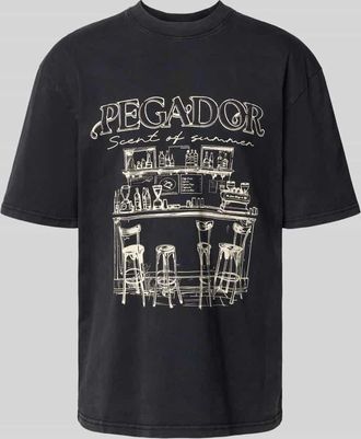 Pegador Oversized T-Shirt mit Label-Print Modell Barno in Black, Größe XL