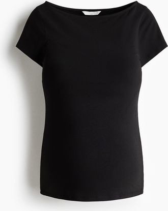 H&M MAMA Shirt mit U-Boot-Ausschnitt - Schwarz