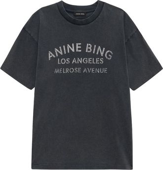 Anine Bing Melrose Stencil-print Cotton T-shirt