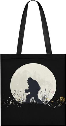 Generic Bigfoot Sasquatch Full Moon Tote Bag for Women Men Shoulder Bags Purses Pouch Handbags