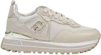 Liu Jo Cr&egrave;me Leren Sneakers met Polyesteraccenten - Dames - Sneakers - Beige - 40 EU - Polyester - Schoenen