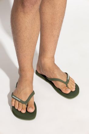 Dsquared2 Slides With Logo, Mens, Green